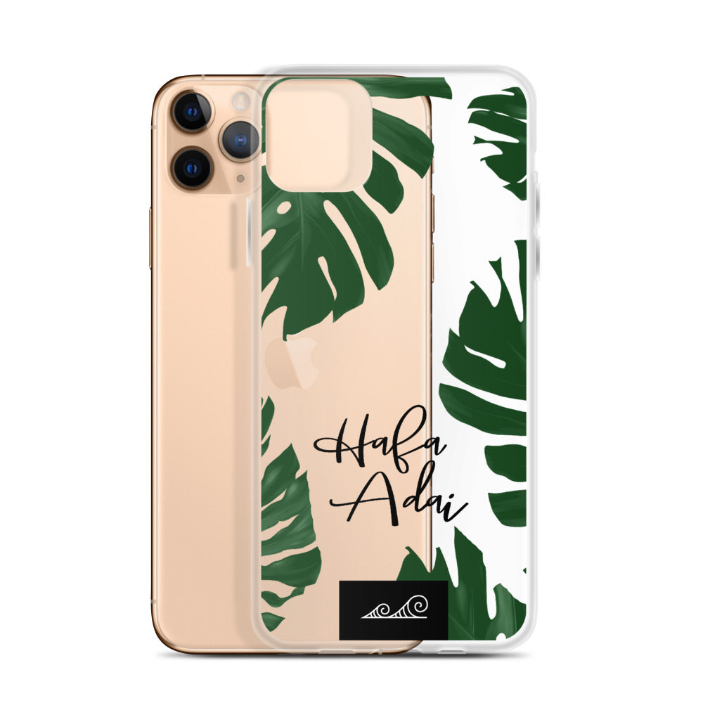 Hafa Adai Lemai Leaves Premium Glossy Clear iPhone Phone Case