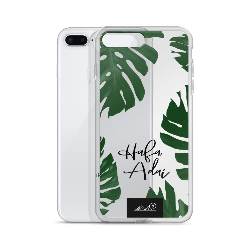 Hafa Adai Lemai Leaves Premium Glossy Clear iPhone Phone Case