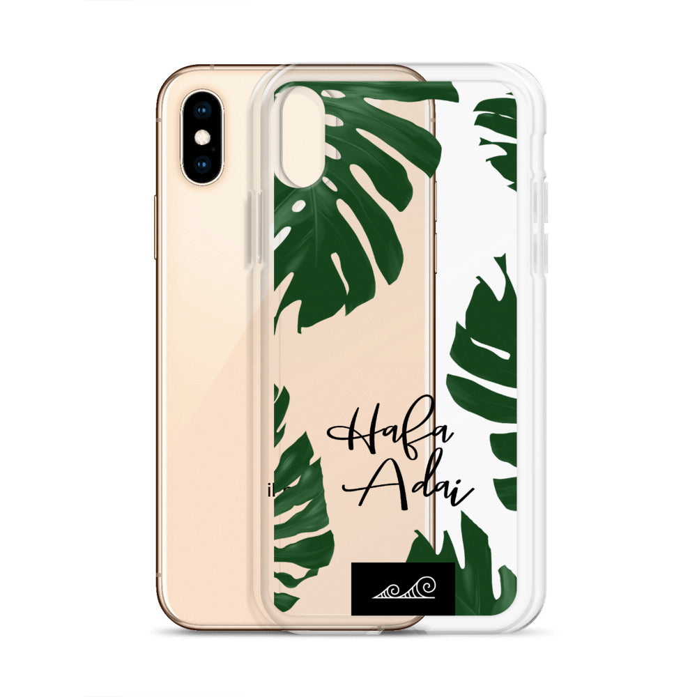 Hafa Adai Lemai Leaves Premium Glossy Clear iPhone Phone Case