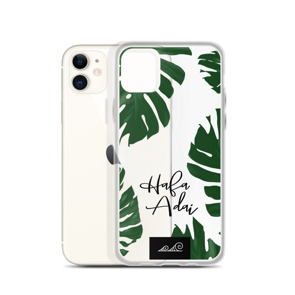 Hafa Adai Lemai Leaves Premium Glossy Clear iPhone Phone Case
