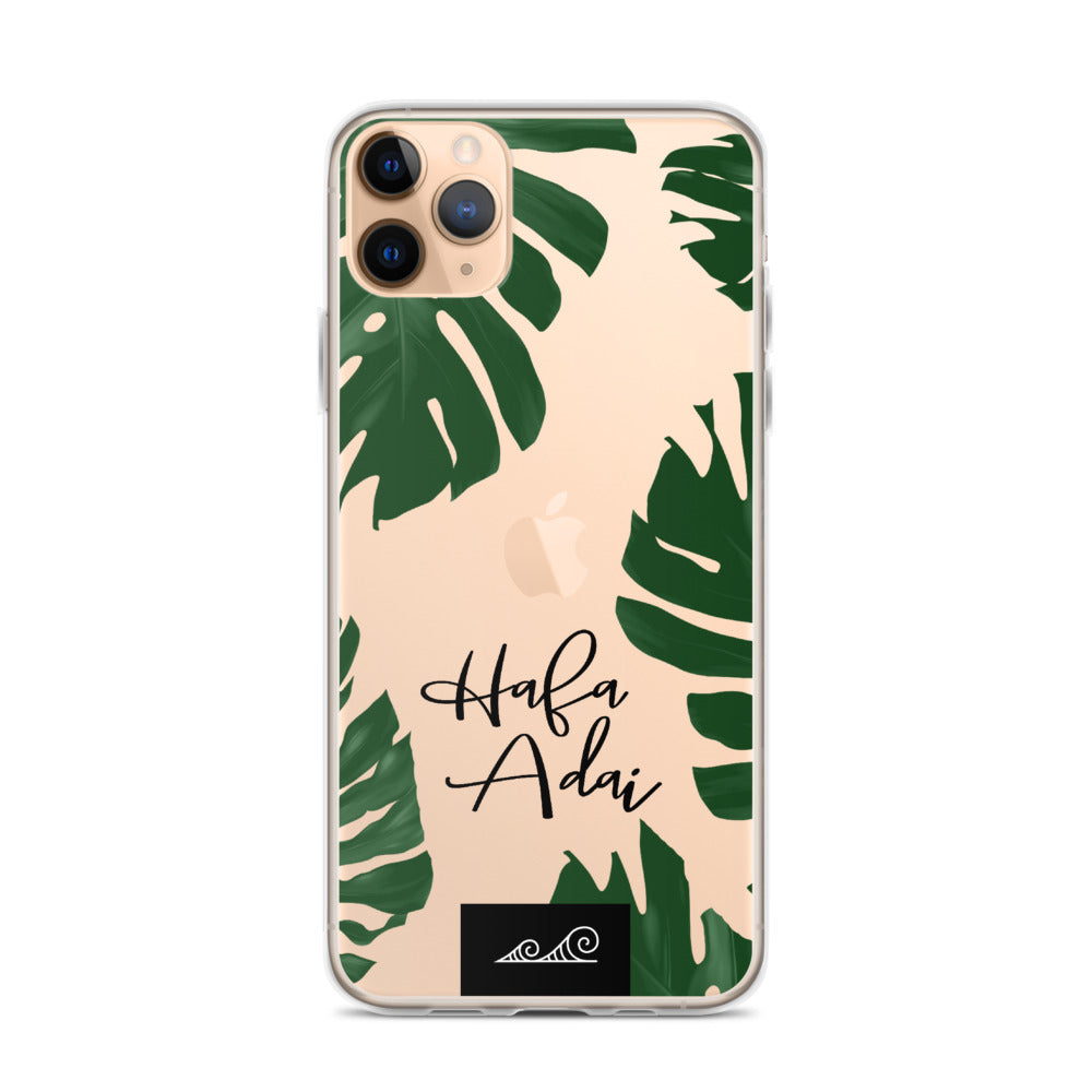 Hafa Adai Lemai Leaves Premium Glossy Clear iPhone Phone Case