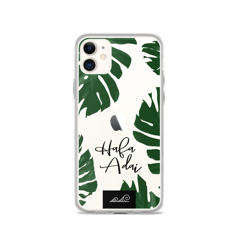 Hafa Adai Lemai Leaves Premium Glossy Clear iPhone Phone Case