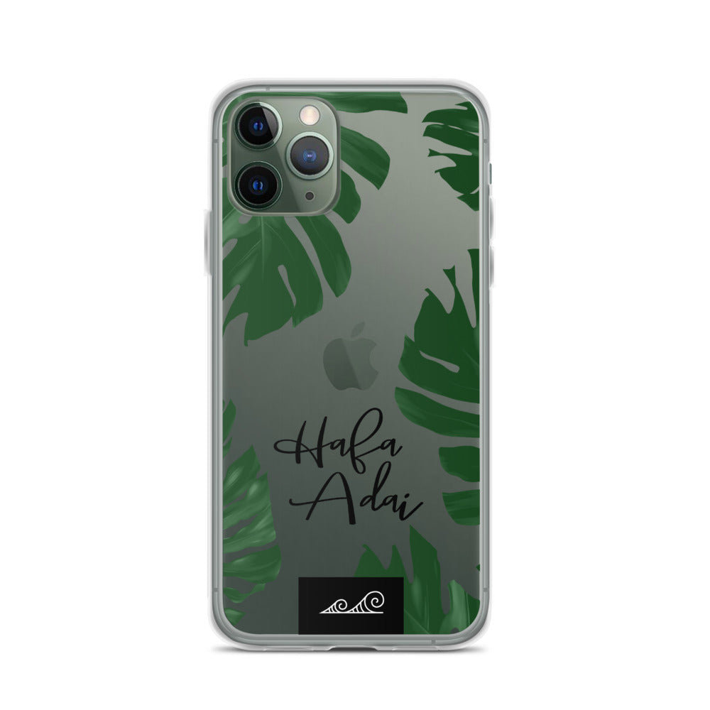 Hafa Adai Lemai Leaves Premium Glossy Clear iPhone Phone Case