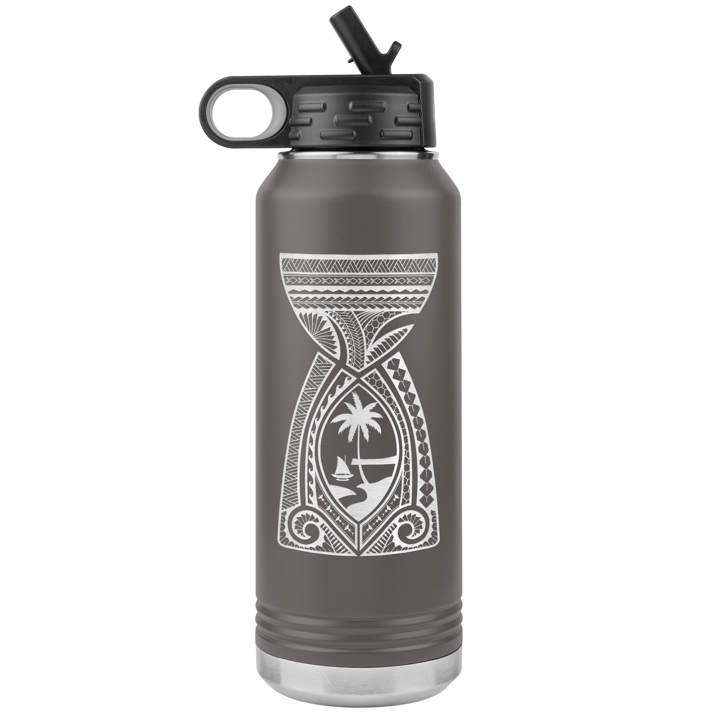 Guam Latte Stone Tribal 32oz Water Bottle Tumbler