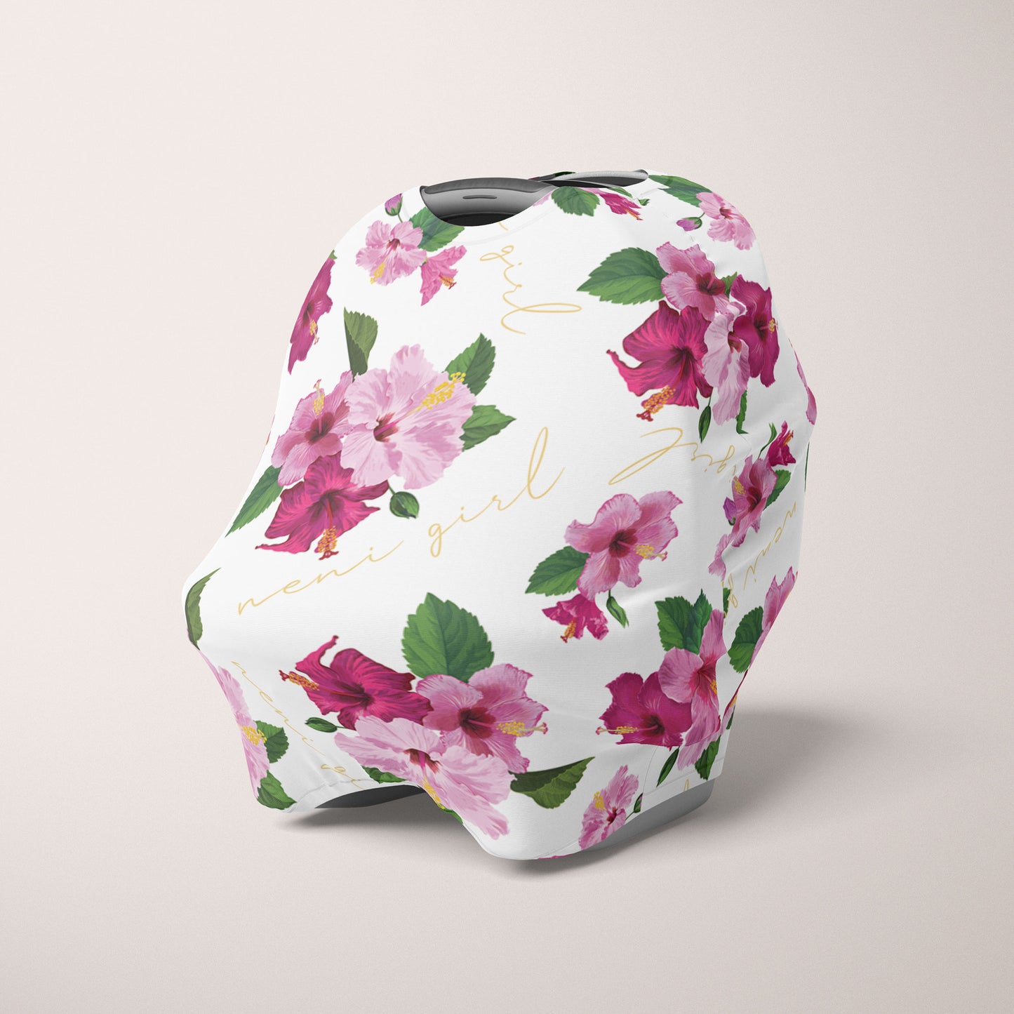 Neni Girl Fuchsia Hibiscus Guam CNMI Nursing Cover Car Seat Cover