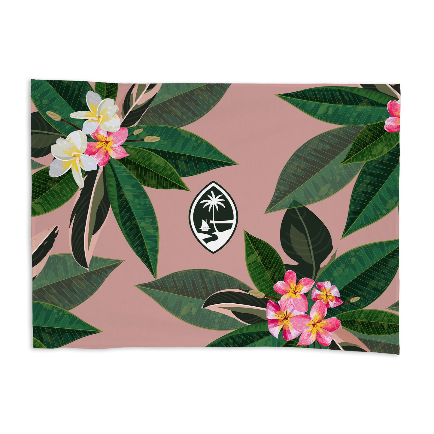 Guam Pink Plumeria Baby Swaddle Blanket