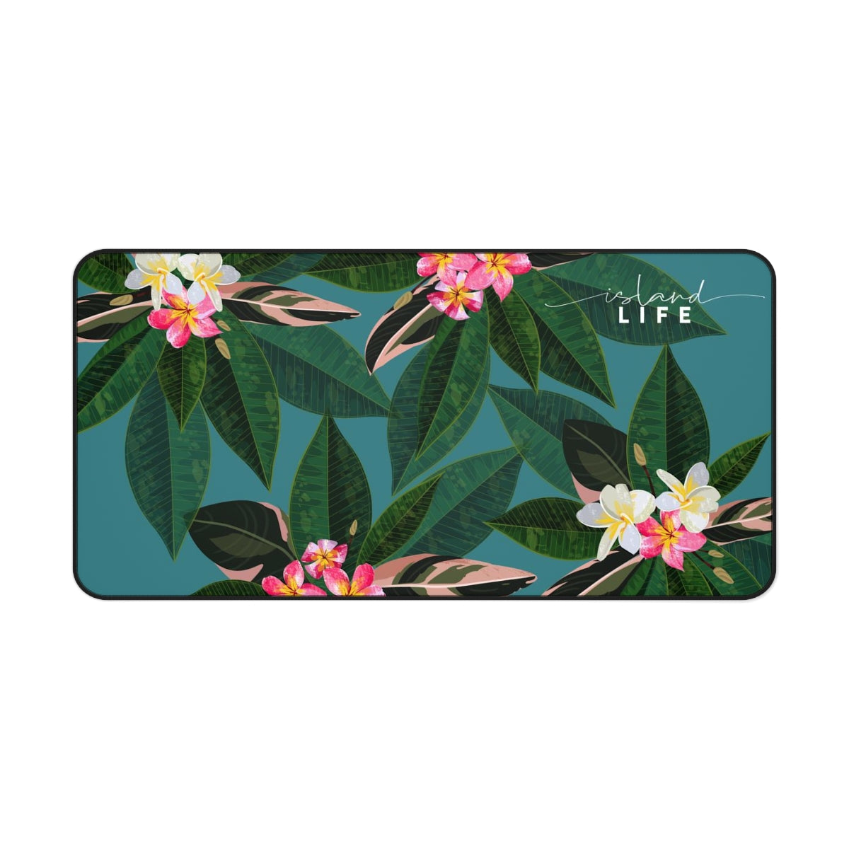 Plumeria Flowers Blue Guam CNMI Gaming Pad Desk Mat