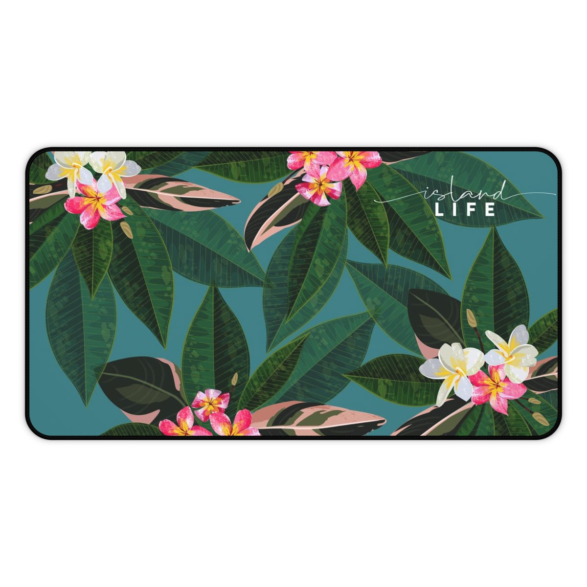 Plumeria Flowers Blue Guam CNMI Gaming Pad Desk Mat