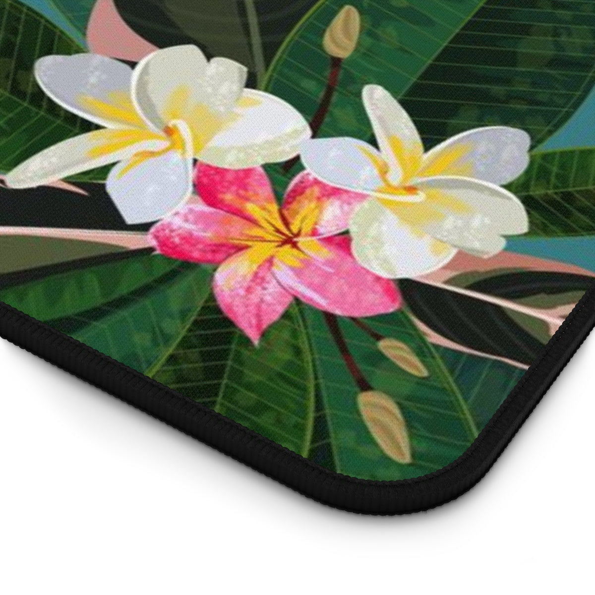 Plumeria Flowers Blue Guam CNMI Gaming Pad Desk Mat