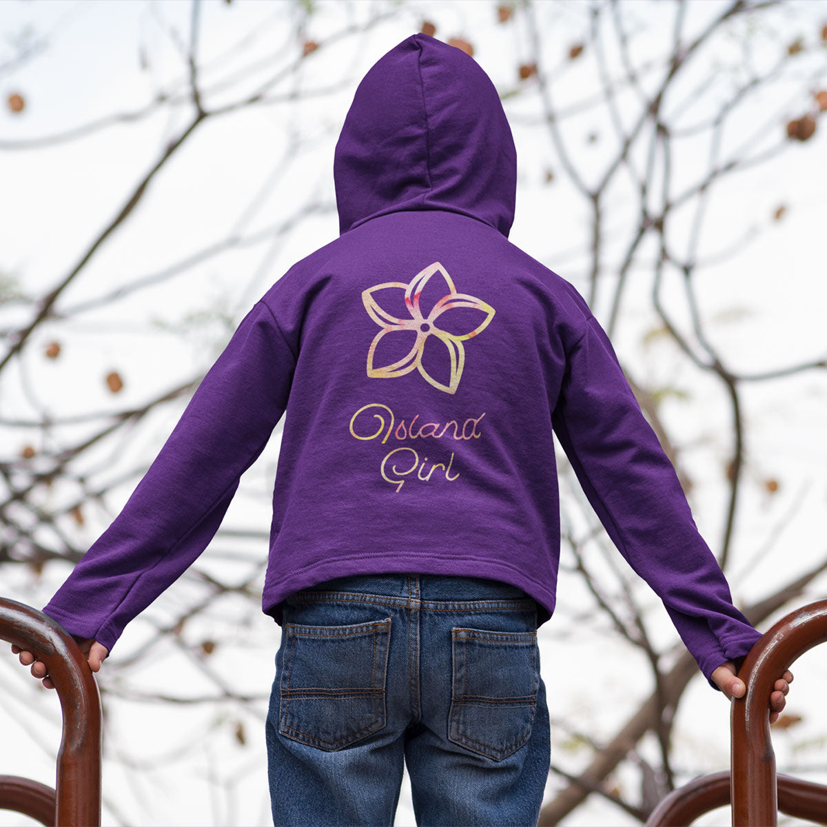 Plumeria Island Girl Guam Classic Kids Zip Hoodie Jacket
