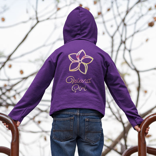 Plumeria Island Girl Guam Classic Kids Zip Hoodie Jacket