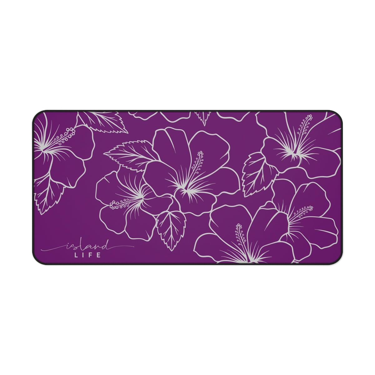 Guam CNMI Modern Hibiscus Purple Gaming Pad Desk Mat