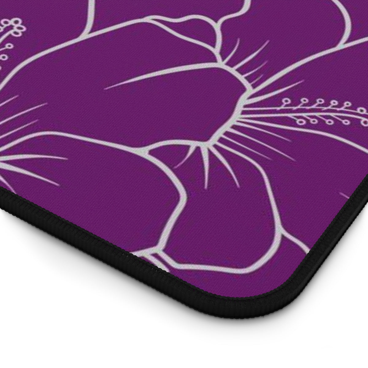 Guam CNMI Modern Hibiscus Purple Gaming Pad Desk Mat