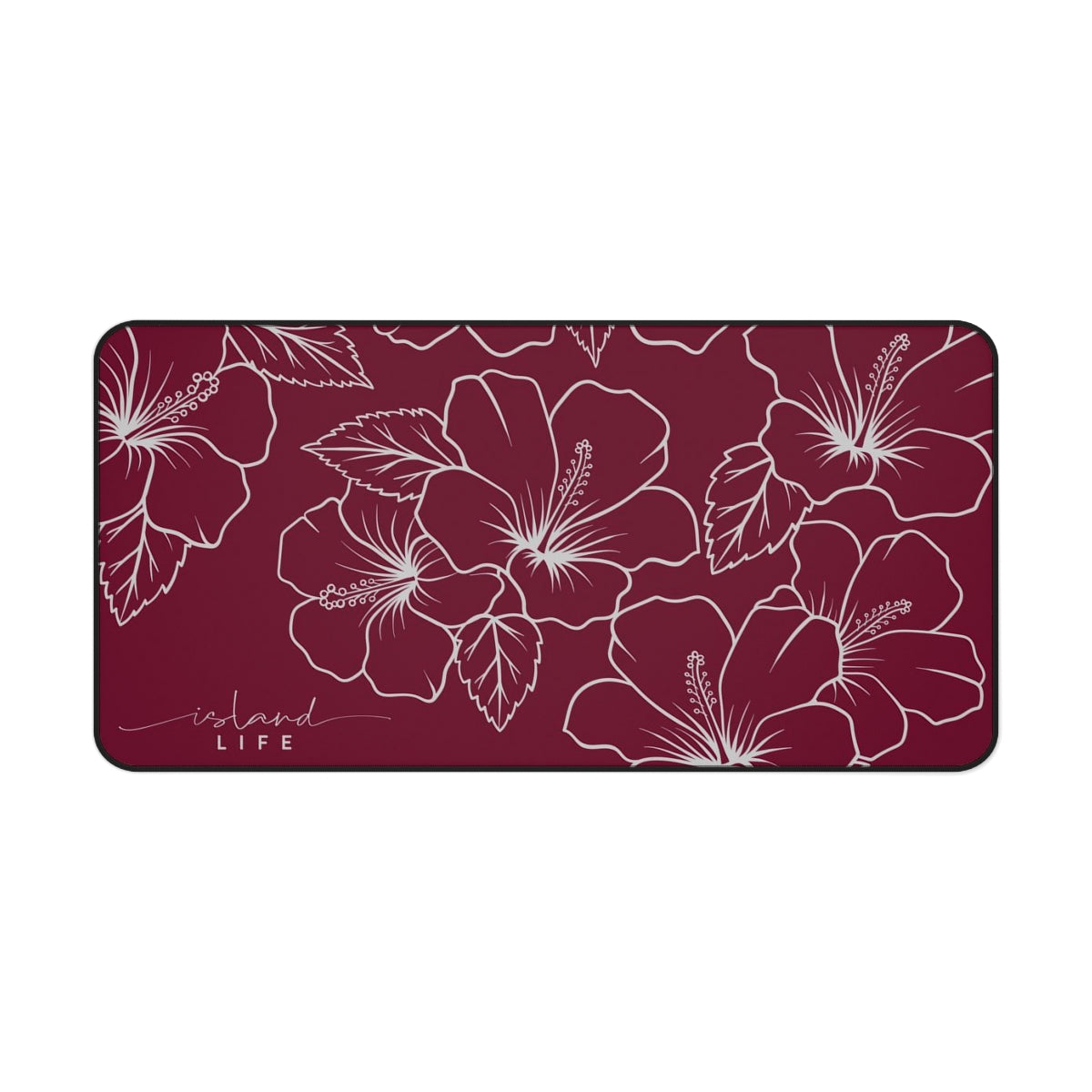 Guam CNMI Modern Hibiscus Red Gaming Pad Desk Mat