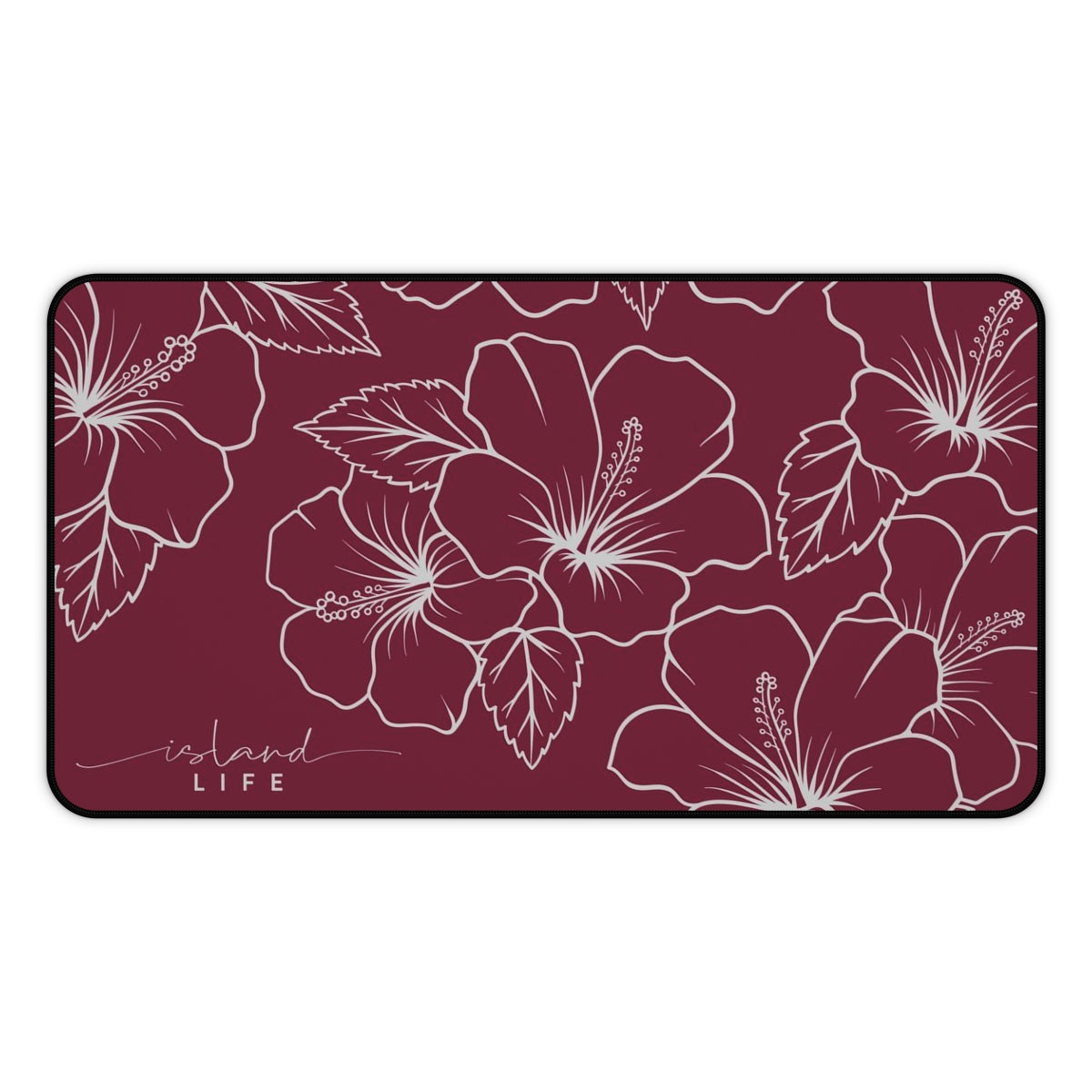 Guam CNMI Modern Hibiscus Red Gaming Pad Desk Mat