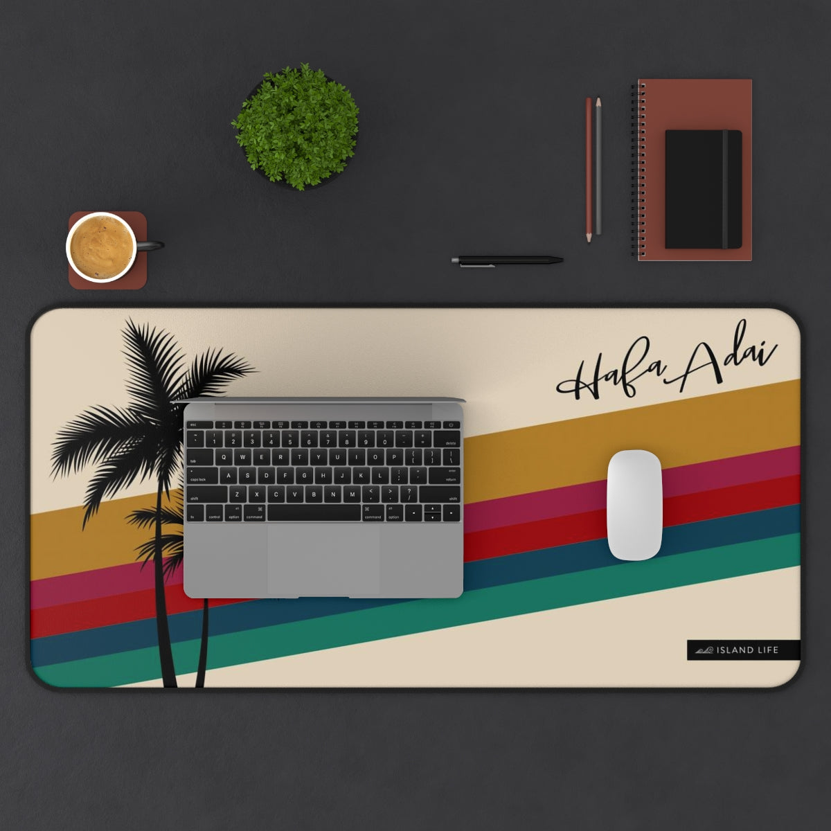 Hafa Adai Retro Rainbow Guam CNMI Gaming Mat Desk Mat