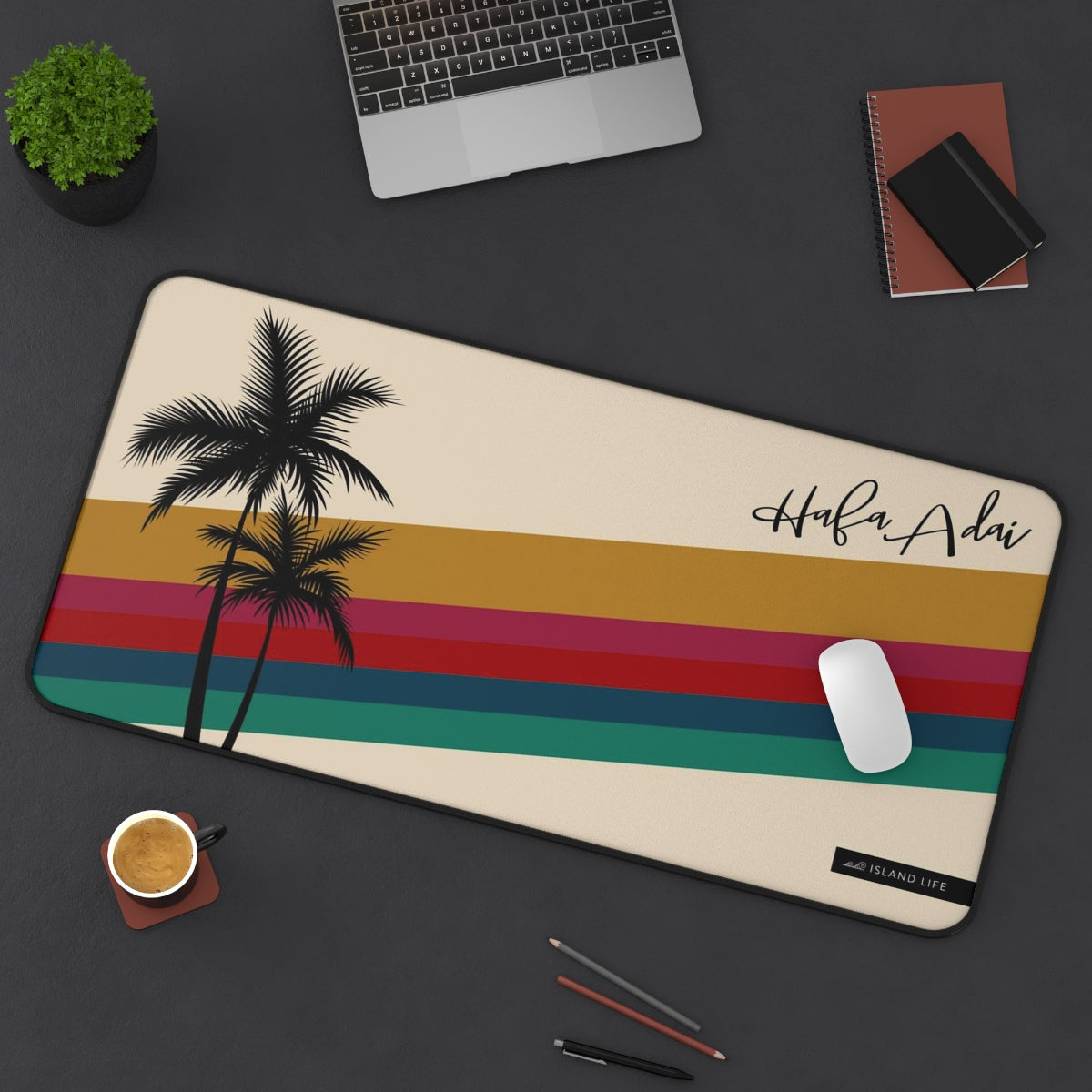 Hafa Adai Retro Rainbow Guam CNMI Gaming Mat Desk Mat
