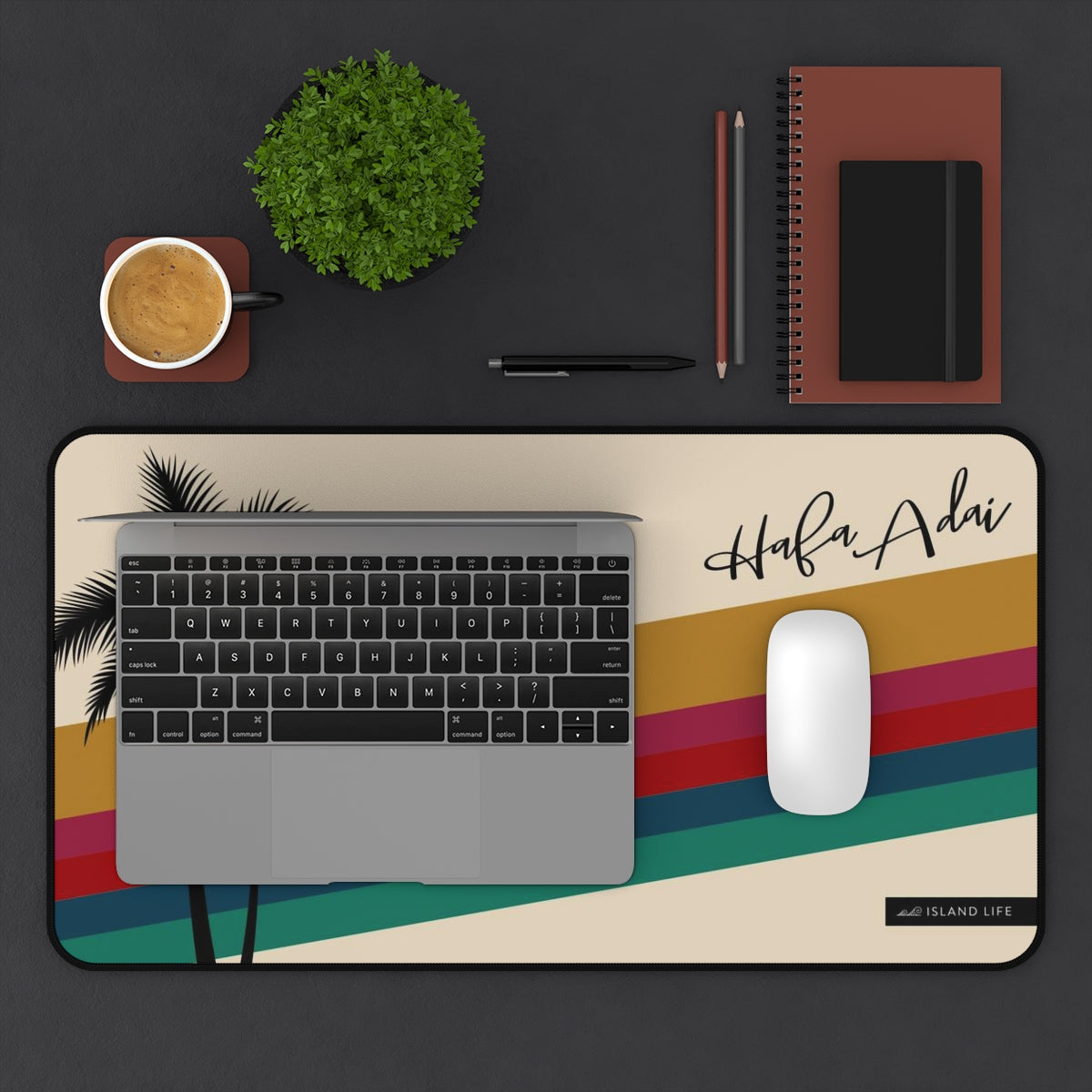 Hafa Adai Retro Rainbow Guam CNMI Gaming Mat Desk Mat