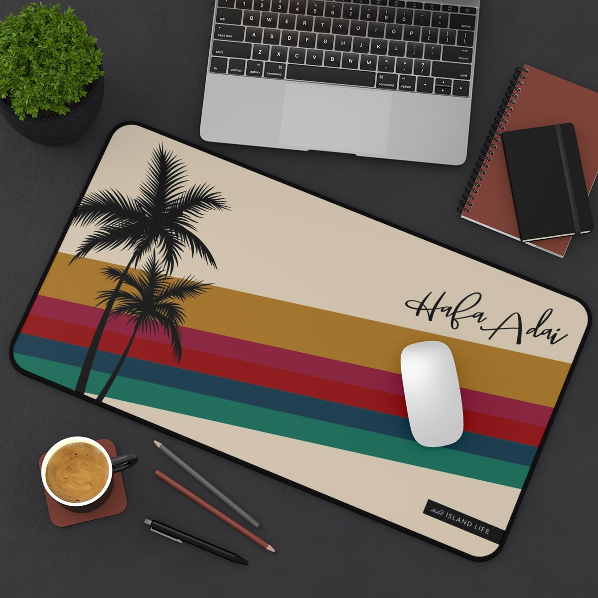 Hafa Adai Retro Rainbow Guam CNMI Gaming Mat Desk Mat
