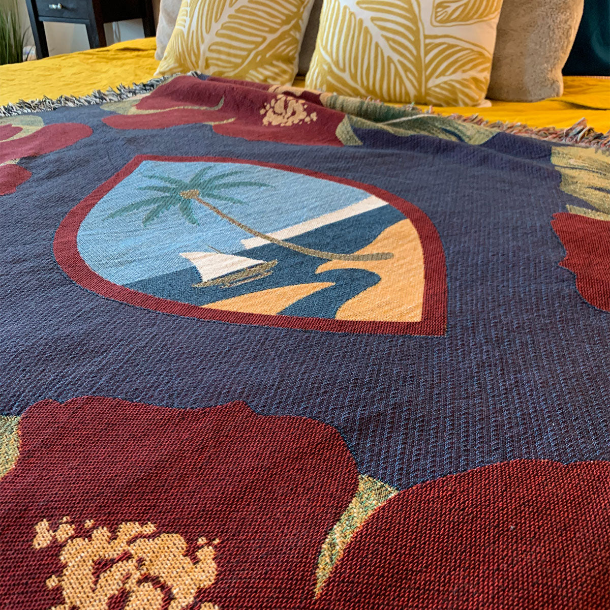 Guam Seal Hibiscus Paradise Woven Blanket