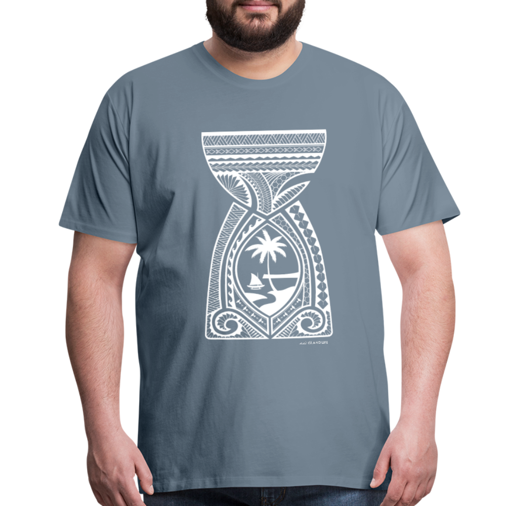 Guam Latte Stone Tribal Men's Premium T-Shirt - steel blue