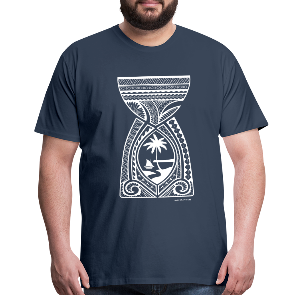 Guam Latte Stone Tribal Men's Premium T-Shirt - navy