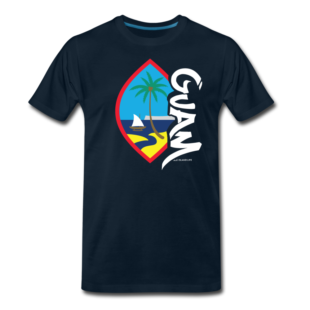 Guam Seal Tagged Men's Premium T-Shirt - deep navy