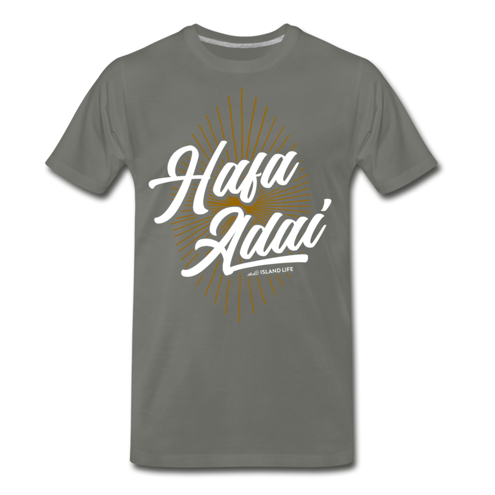 Hafa Adai Burst Chamorro Men's Premium T-Shirt - asphalt gray