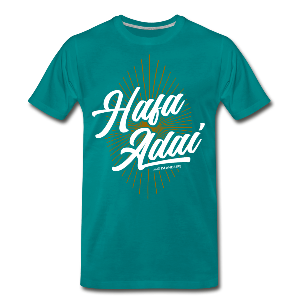 Hafa Adai Burst Chamorro Men's Premium T-Shirt - teal