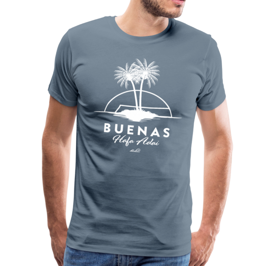 Buenas Hafa Adai Chamorro Guam CNMI Men's Premium T-Shirt - steel blue