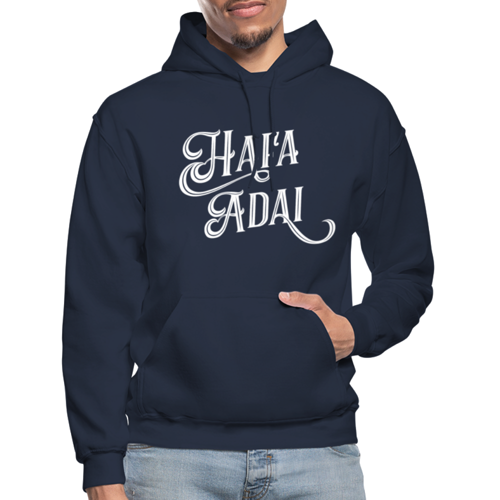 Hafa Adai Guam CNMI Adult Heavy Blend Pullover Hoodie - navy