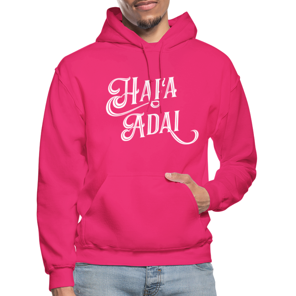 Hafa Adai Guam CNMI Adult Heavy Blend Pullover Hoodie - fuchsia
