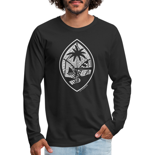 Tribal Guam Seal Men's Premium Long Sleeve T-Shirt - black