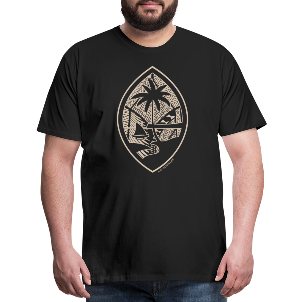 Tribal Tan Guam Seal Men's Premium T-Shirt - black