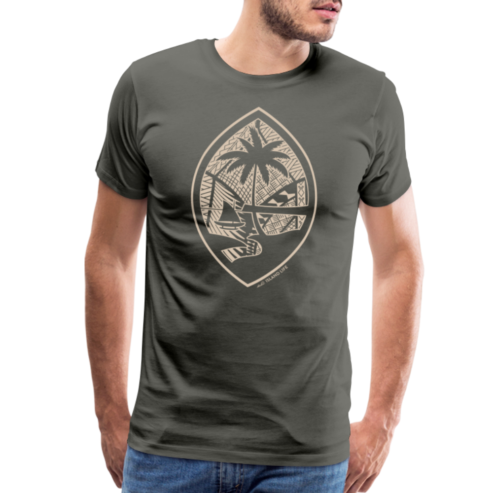 Tribal Tan Guam Seal Men's Premium T-Shirt - asphalt gray