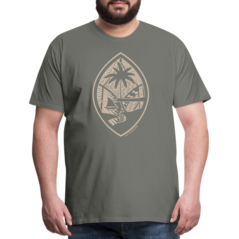 Tribal Tan Guam Seal Men's Premium T-Shirt - asphalt gray