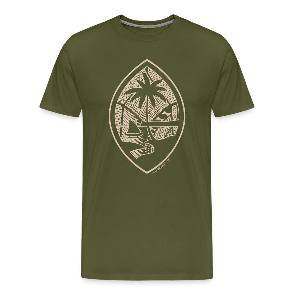 Tribal Tan Guam Seal Men's Premium T-Shirt - olive green