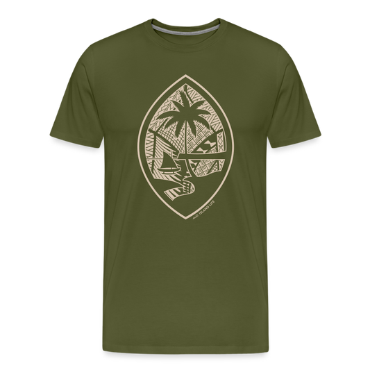 Tribal Tan Guam Seal Men's Premium T-Shirt - olive green