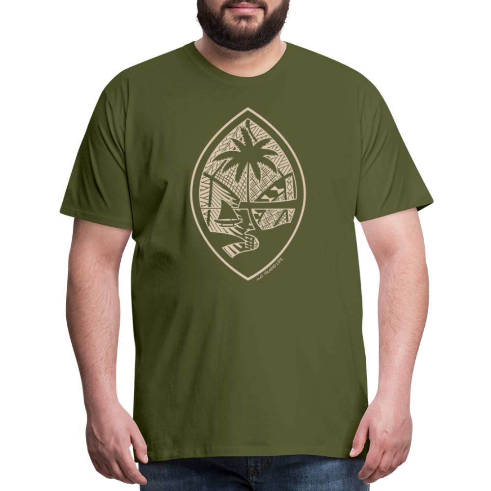 Tribal Tan Guam Seal Men's Premium T-Shirt - olive green