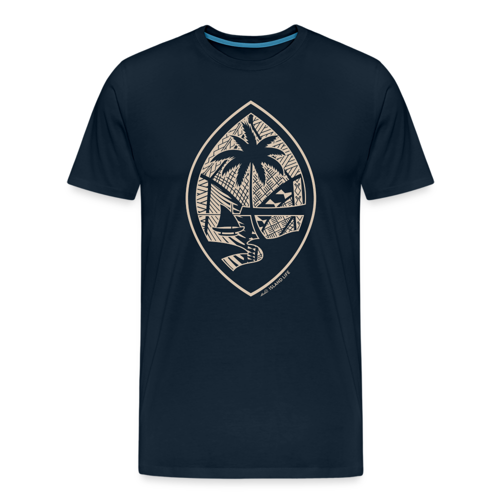 Tribal Tan Guam Seal Men's Premium T-Shirt - deep navy