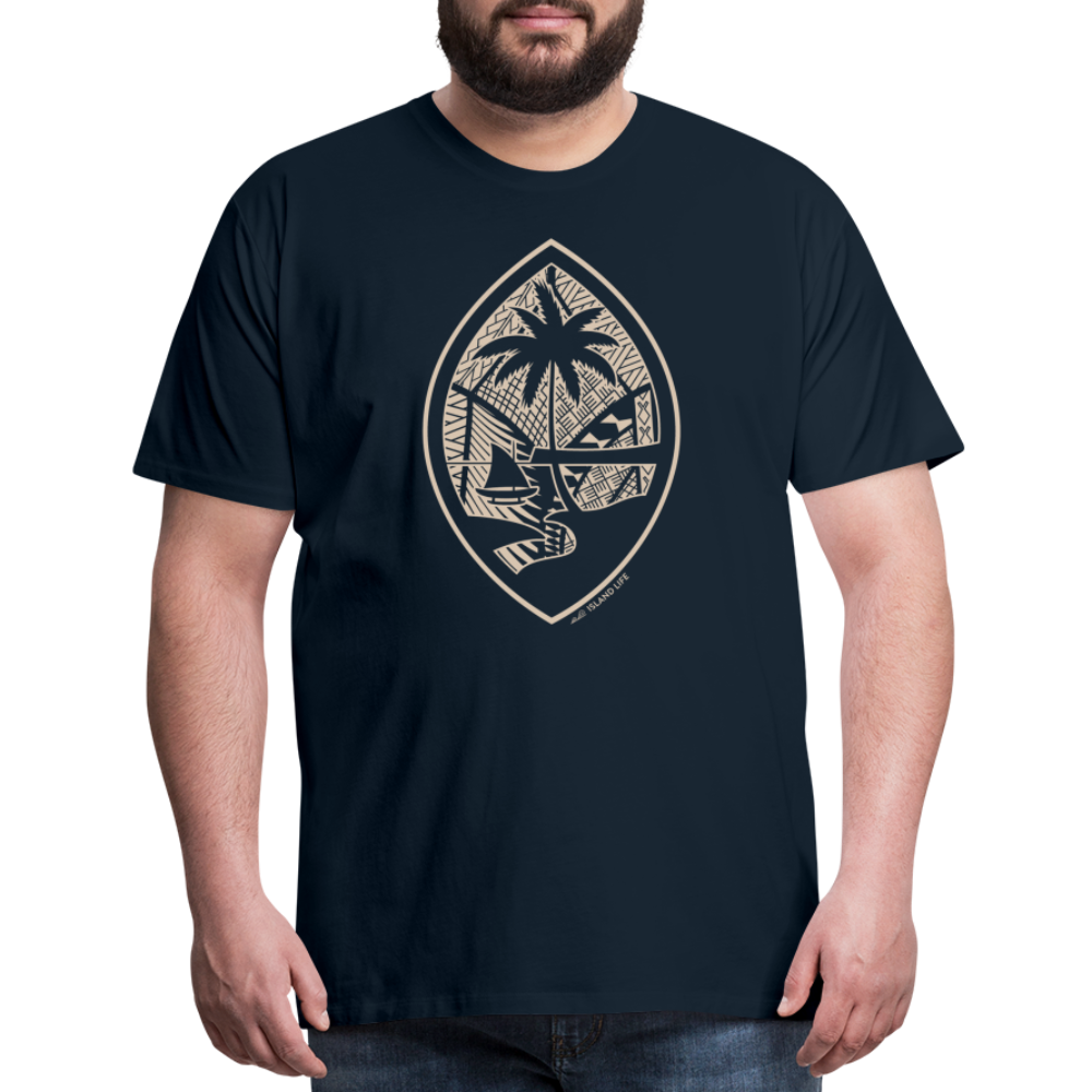 Tribal Tan Guam Seal Men's Premium T-Shirt - deep navy