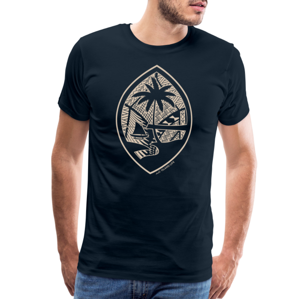Tribal Tan Guam Seal Men's Premium T-Shirt - deep navy