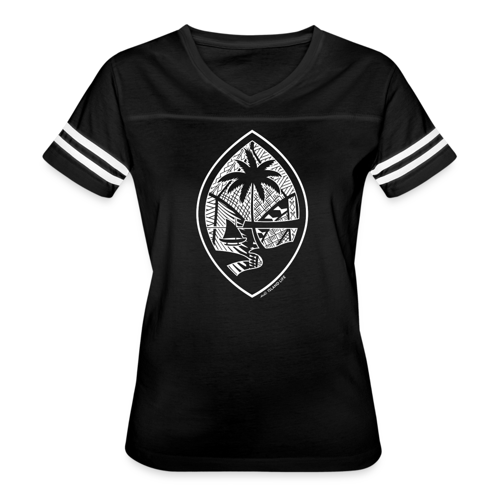 Tribal Guam Seal Women’s Vintage Sport T-Shirt - black/white