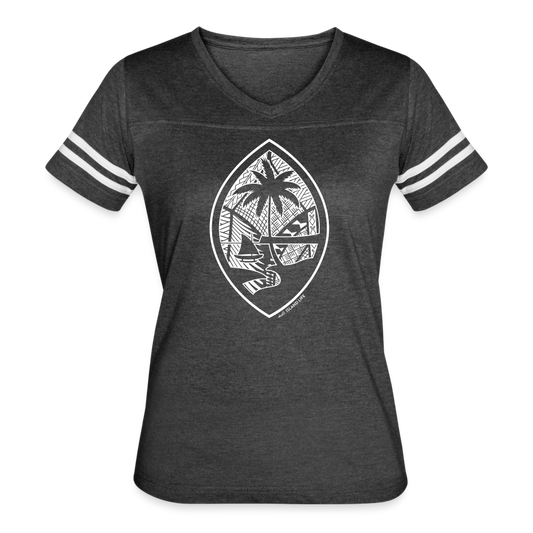 Tribal Guam Seal Women’s Vintage Sport T-Shirt - vintage smoke/white