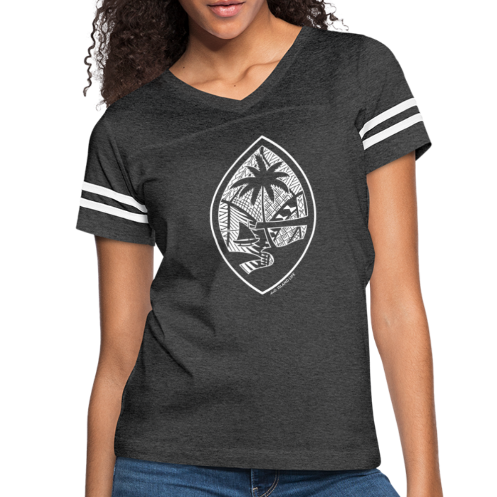 Tribal Guam Seal Women’s Vintage Sport T-Shirt - vintage smoke/white