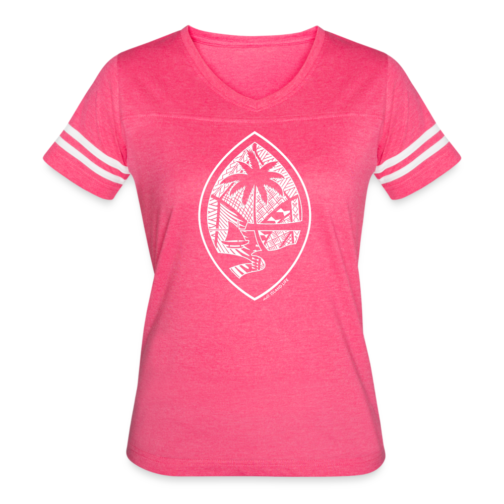 Tribal Guam Seal Women’s Vintage Sport T-Shirt - vintage pink/white