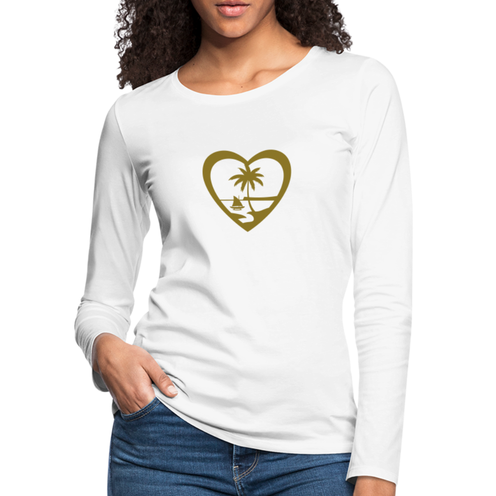 Heart Guam Women's Premium Long Sleeve T-Shirt - white