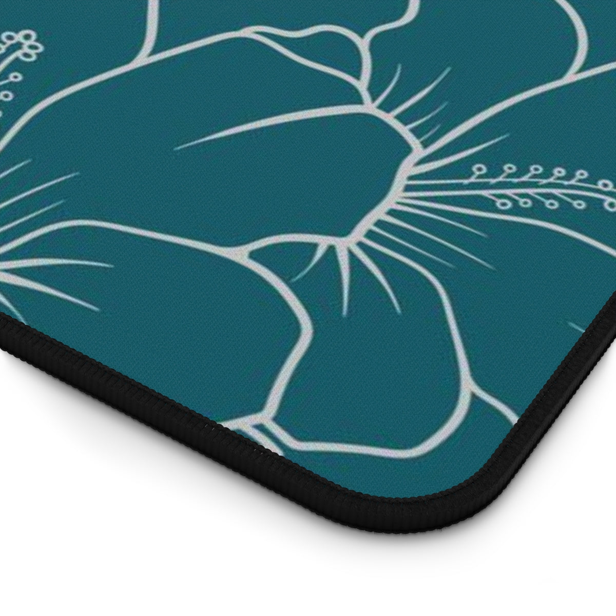 Guam CNMI Modern Hibiscus Teal Gaming Pad Desk Mat
