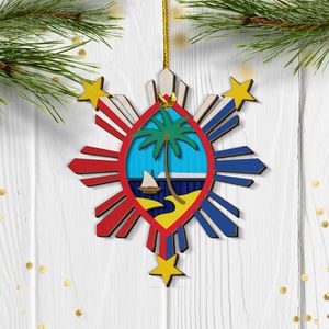 Guam Philippines Layered Wood Ornament