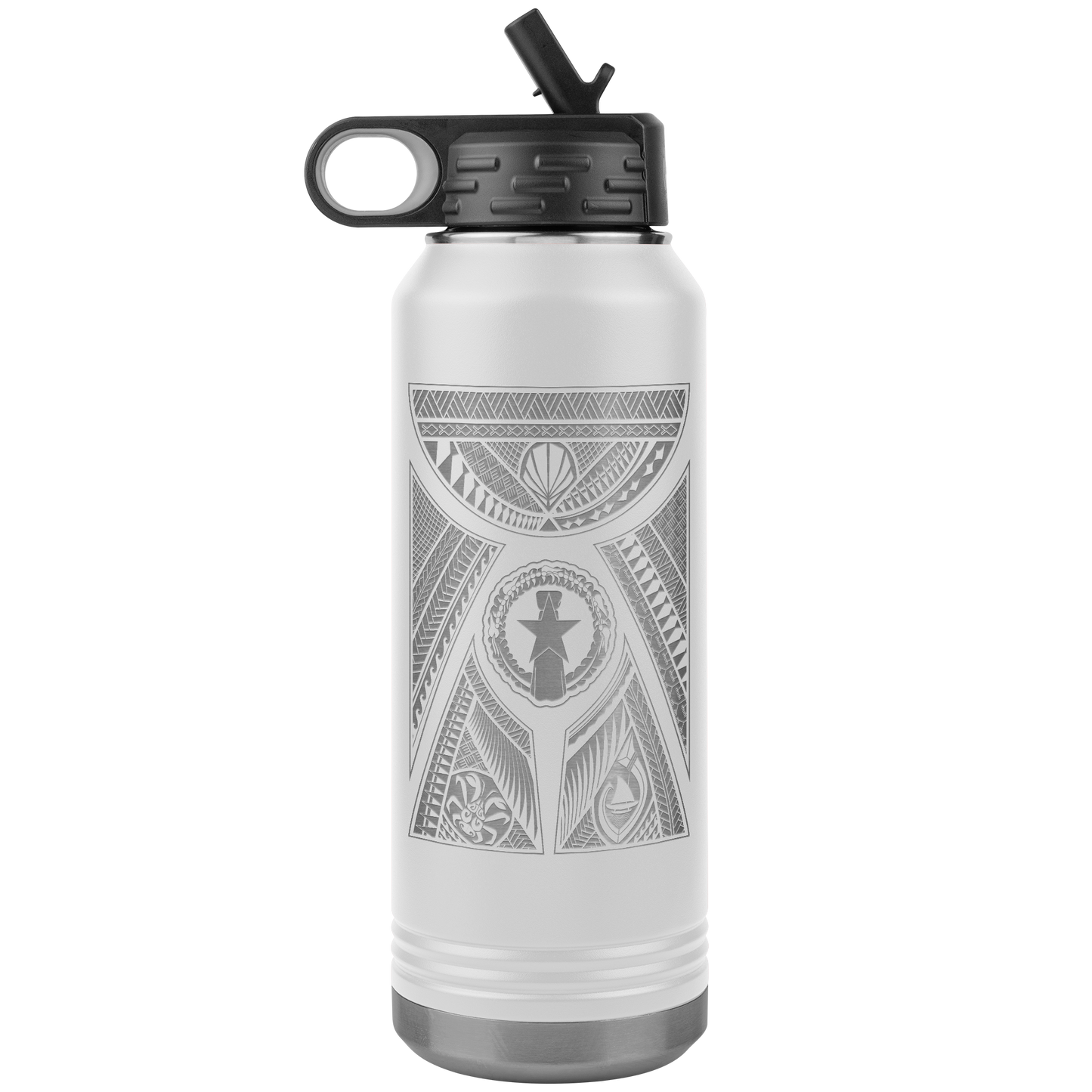 CNMI Latte Stone Tribal 32oz Water Bottle Tumbler